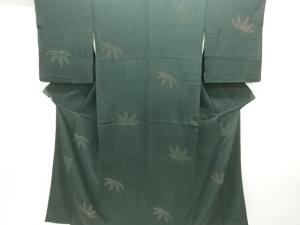 アンティーク　錦紗笠模様織り出し漆着物